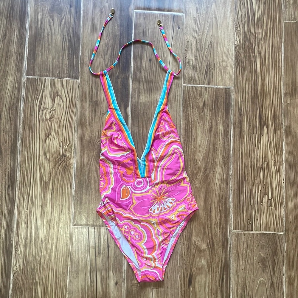 Trina Turk 25th anniversary plunging bikini